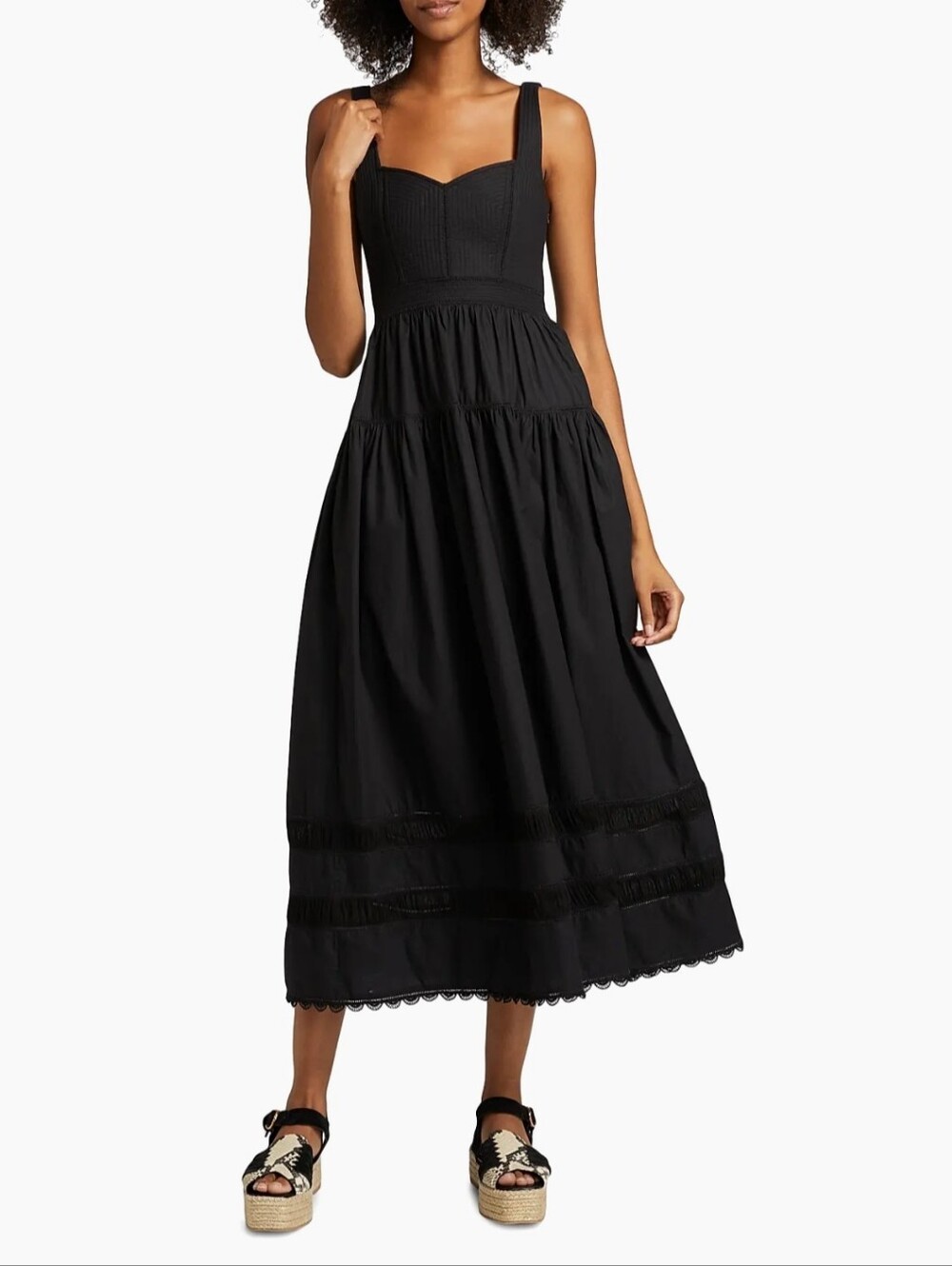 Ulla Johnson Isadora Quilted Cotton Fit & Flare Midi-Dress Size 0 - Picture 12 of 14